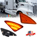 LED Front Cab Flare Side Marker Turn Signal Lights for Kenworth T660 (2004–2019)