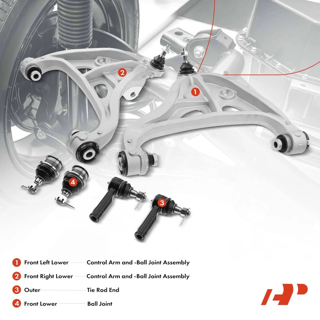 Set of 6 Control Arm Tie Rods for Ford F-150 (2004–2008)