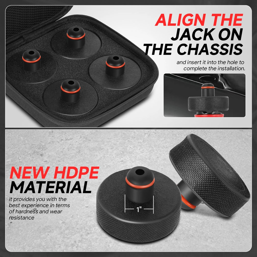 Set of 4 Rubber Pad Adapters for Tesla Model 3 Y S X (2016–2024)