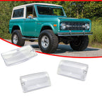 Pair Clear Front Parking Turn Signal Light Lenses for Ford Bronco (1969–1977)