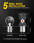 2X AUXITO 1157 2057 7528 Pure Red LED Tail Brake Stop Light Bulb