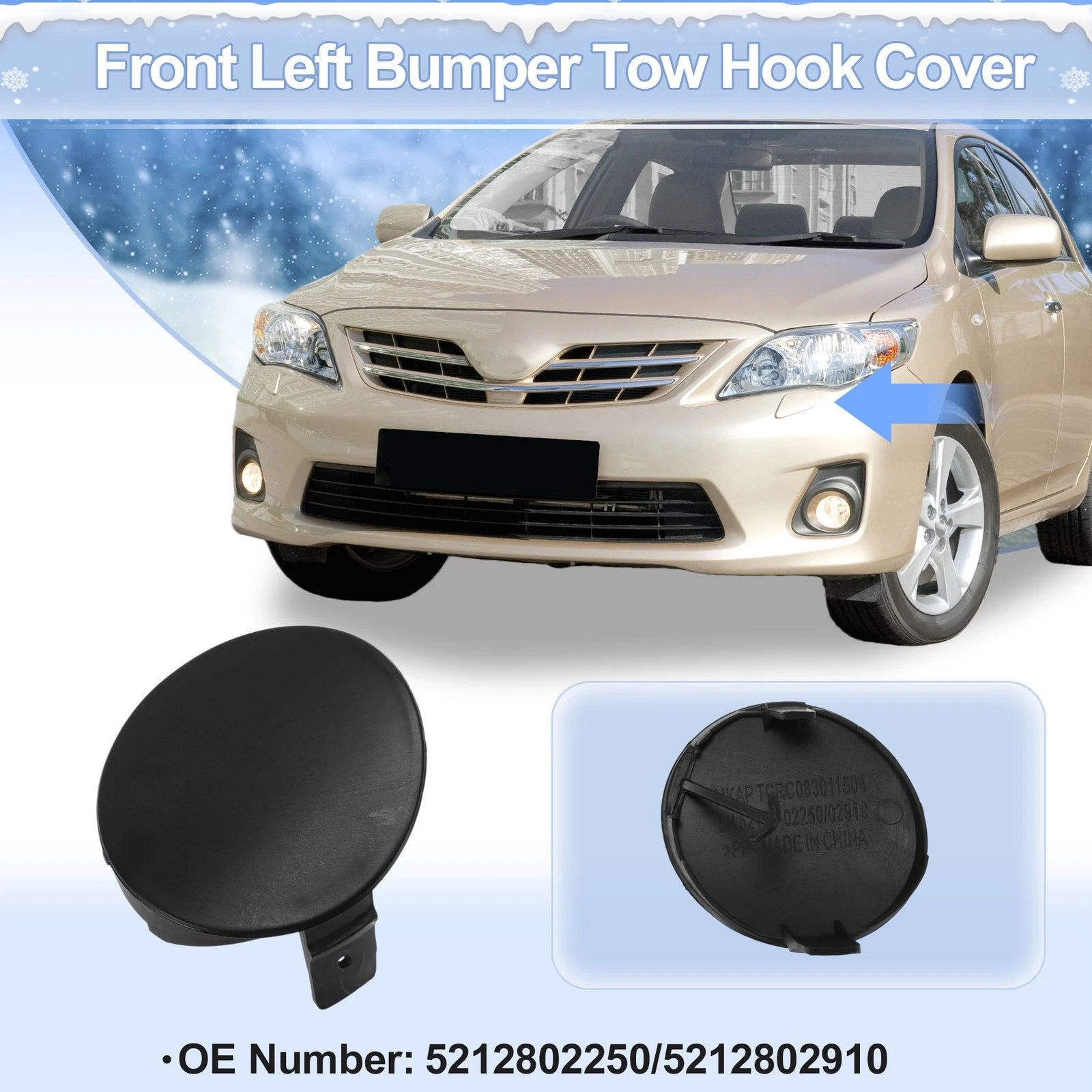 Tow Hook Cover Cap for Toyota Highlander (2008–2010) No. 521280E030
