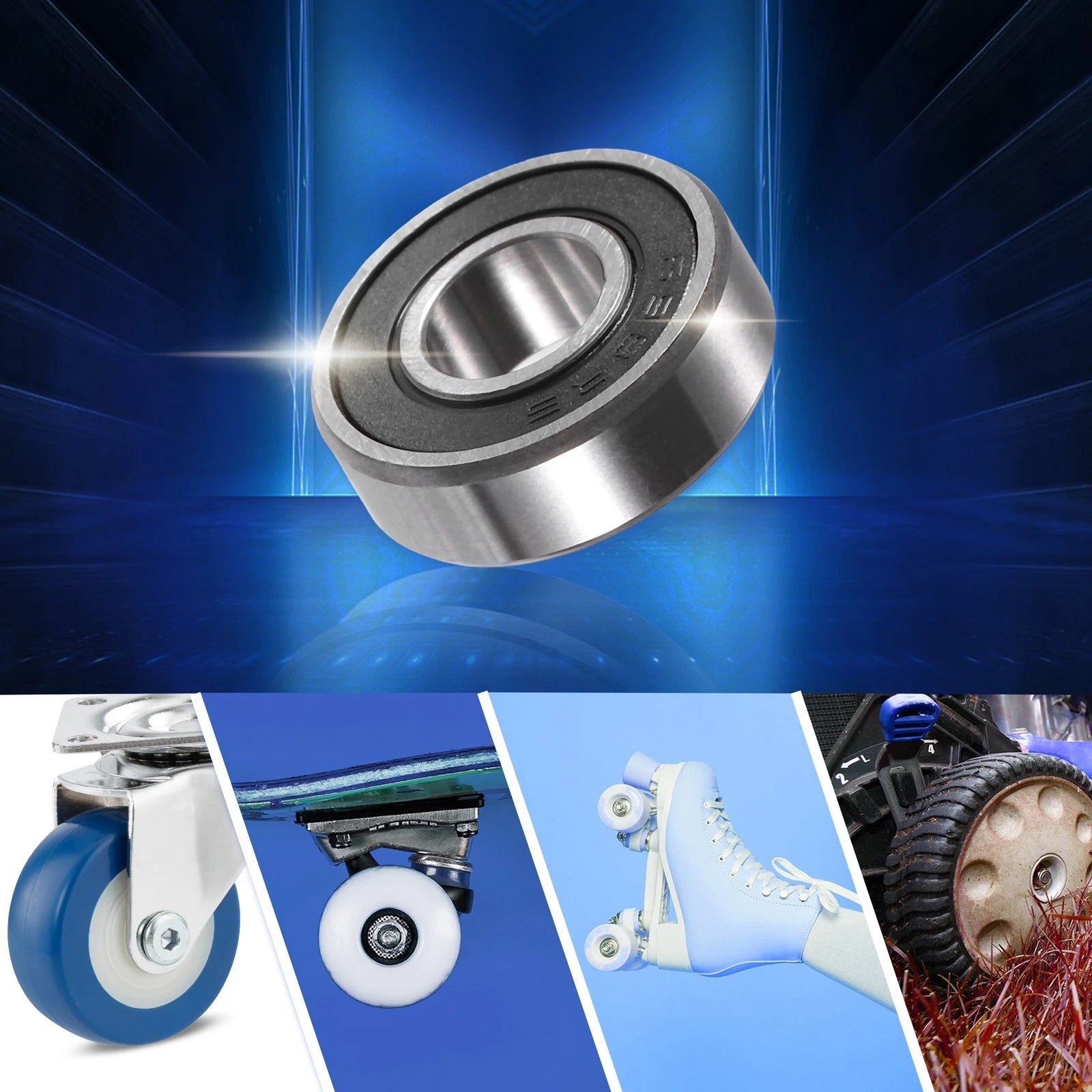 5 Pcs 698-2RS Deep Groove Ball Bearings for Auto (8x19x6mm)