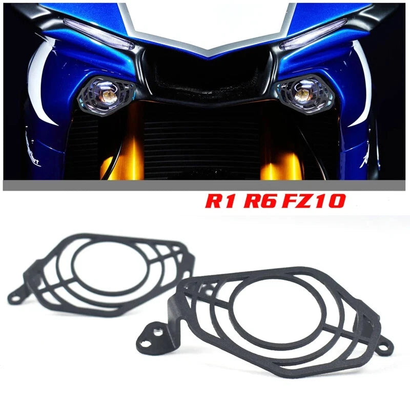 Headlight Protector Mesh Cover for Yamaha R1 R1M R6 YZF1000 MT-10 FZ10 (2015–2023)