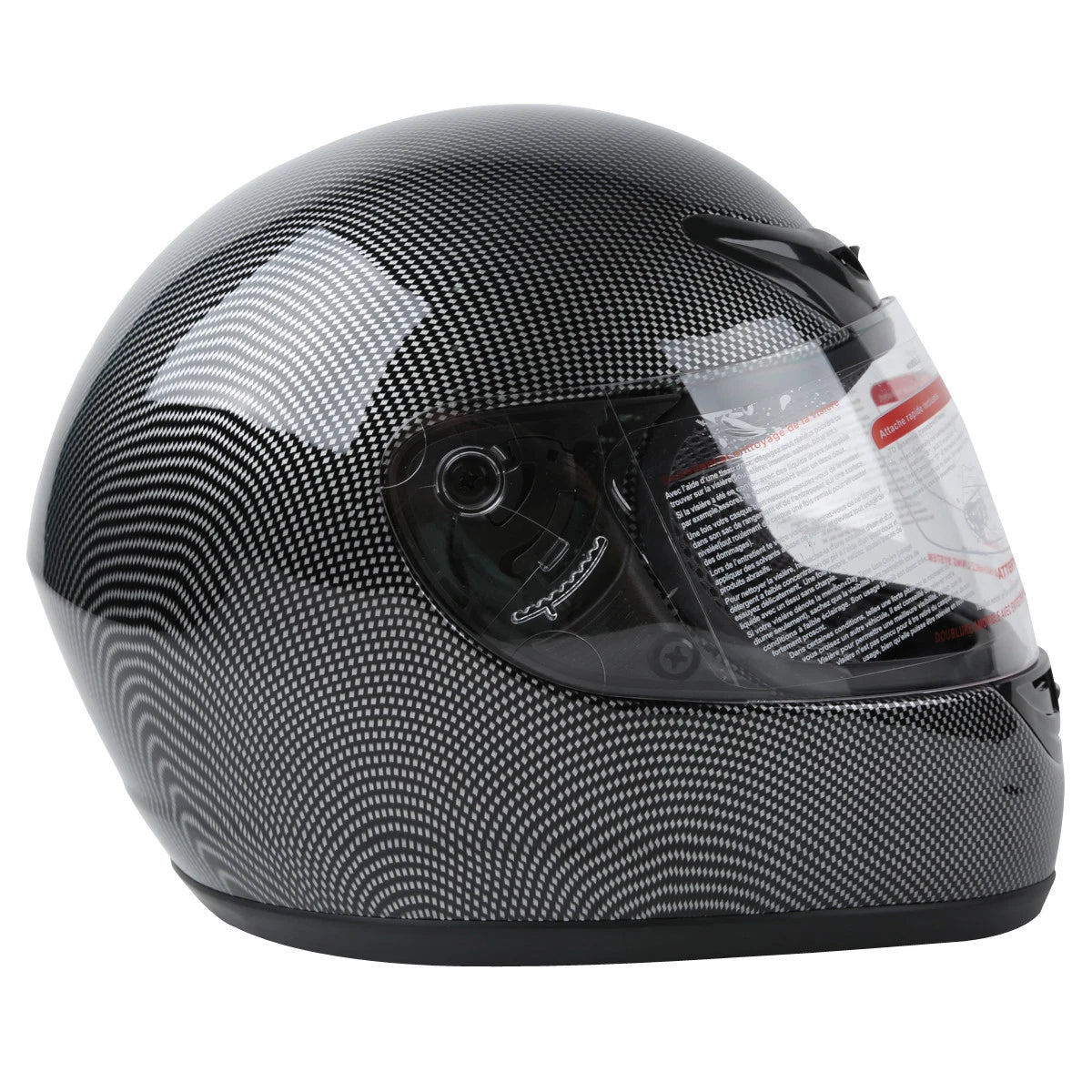 Carbon Fiber Black DOT Flip Up Full Face Helmet for Motorcycle (S, M, L, XL)
