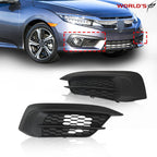 Set of 2 Black Fog Light Covers for Honda Civic Sedan/Coupe (2016–2018)