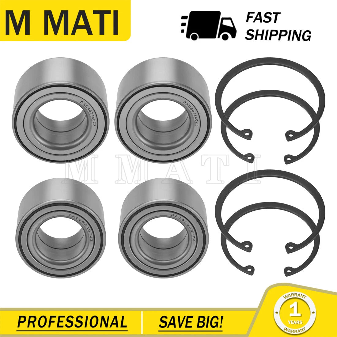Front & Rear Wheel Bearings Ring Kit for Polaris Sportsman 800/X2 (2005–2014)