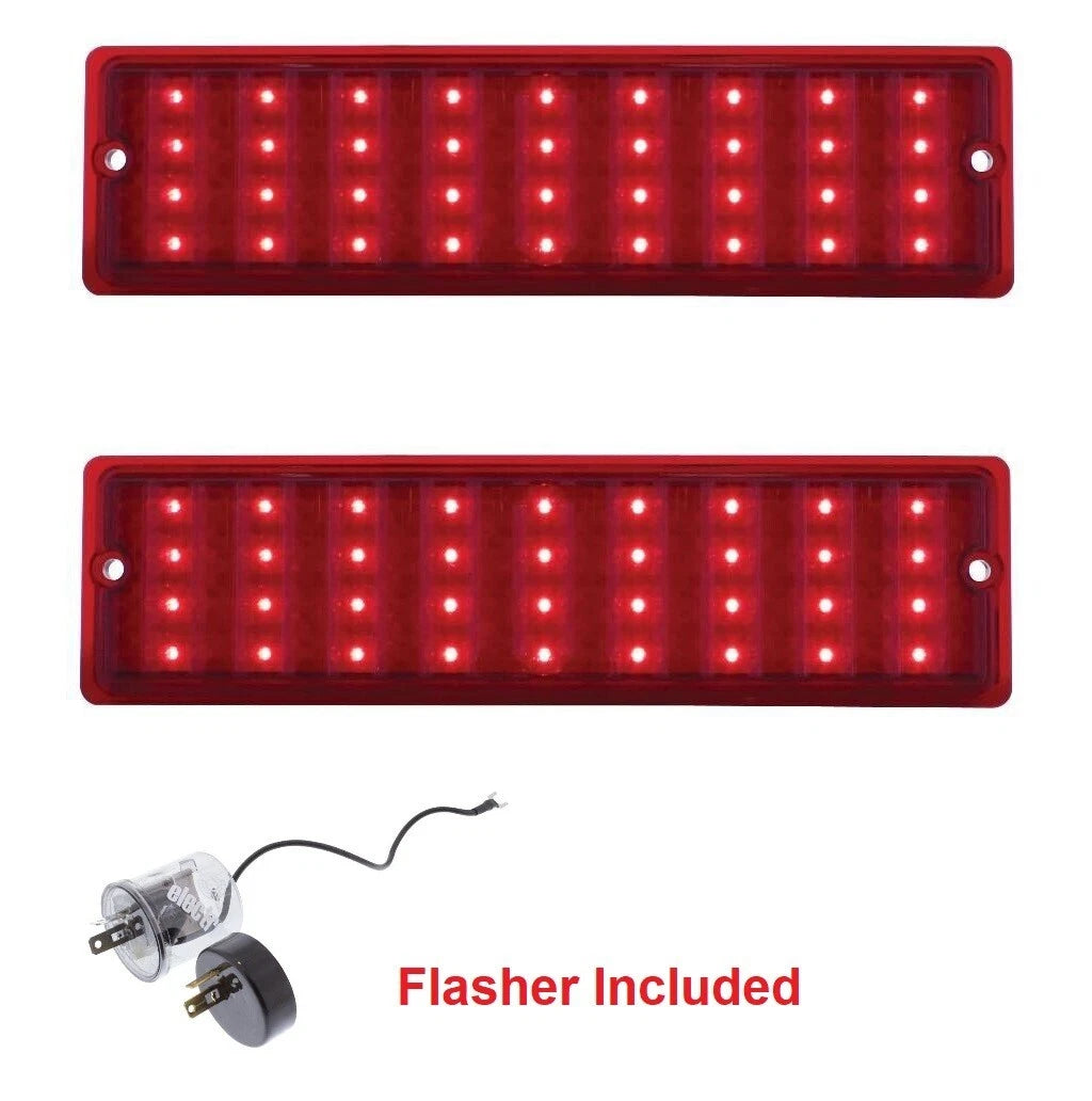 LED Tail Lights w Flasher Pair Replacement for 1968-1969 Chevy Nova