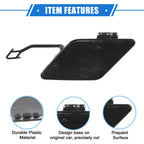 Tow Hook Eye Hole Cover Cap for BMW 3 F30 (2012–2015) Black