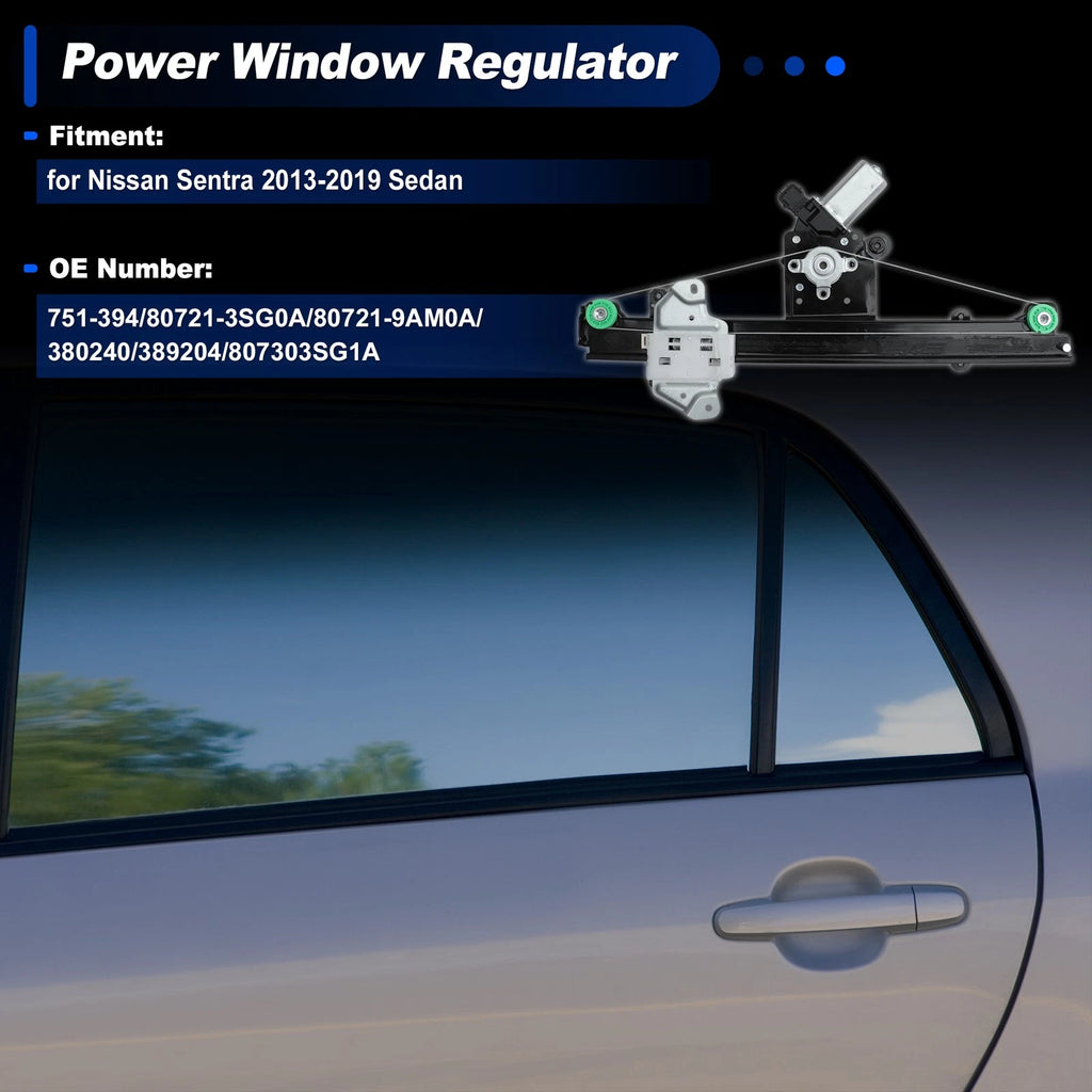 Front Left Power Window Regulator with Motor for Nissan Sentra (2013–2019) No. 751-394