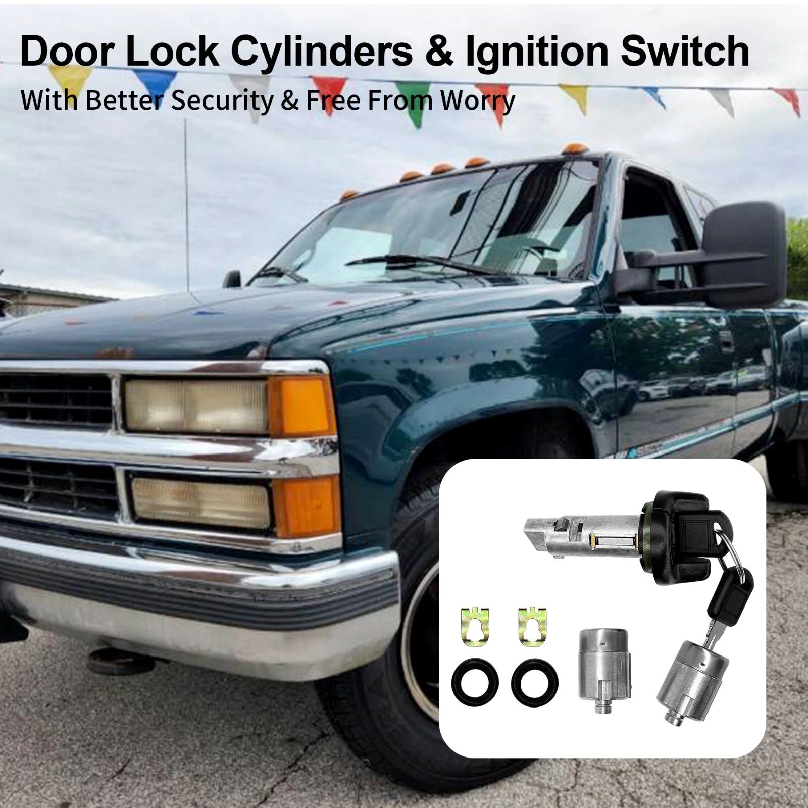 Ignition Switch & Door Lock Cylinders for Chevy GMC C/K Suburban (1973-1991)