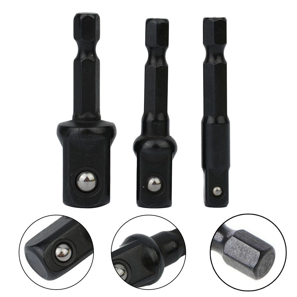 3X Tool Nut Driver Sockets 50mm Black for Electric Screwdriver