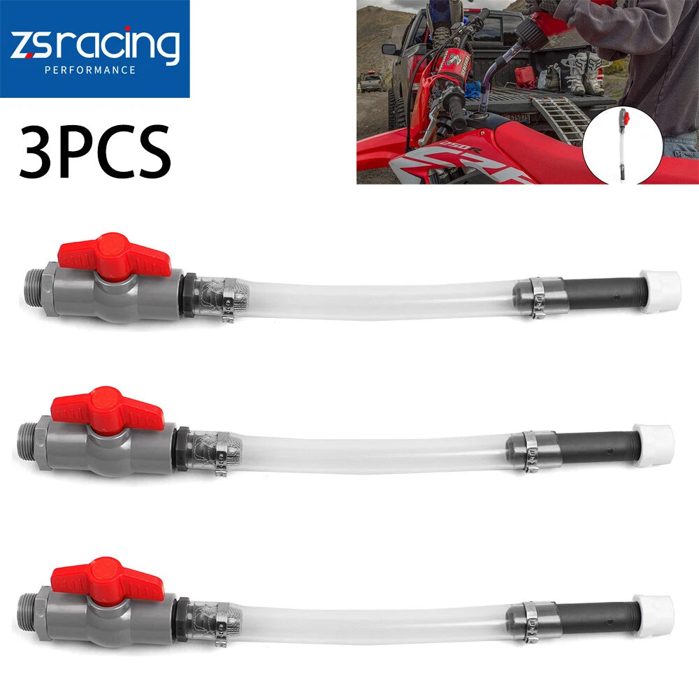Set of 3 Racing Fuel Jugs with Filler Hose and Shutoff Valve