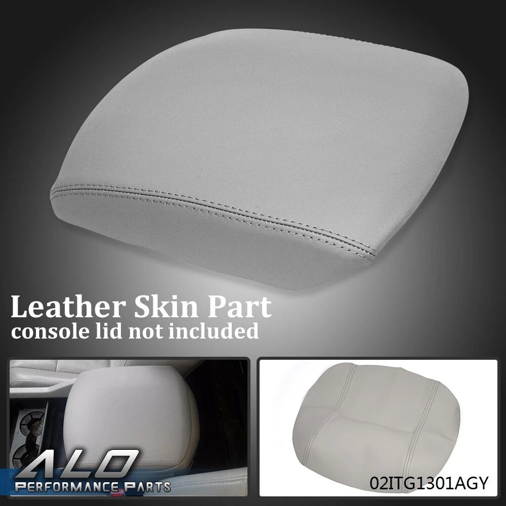 Center Console Lid Armrest Cover for Honda Pilot (2009–2015) Leather Gray