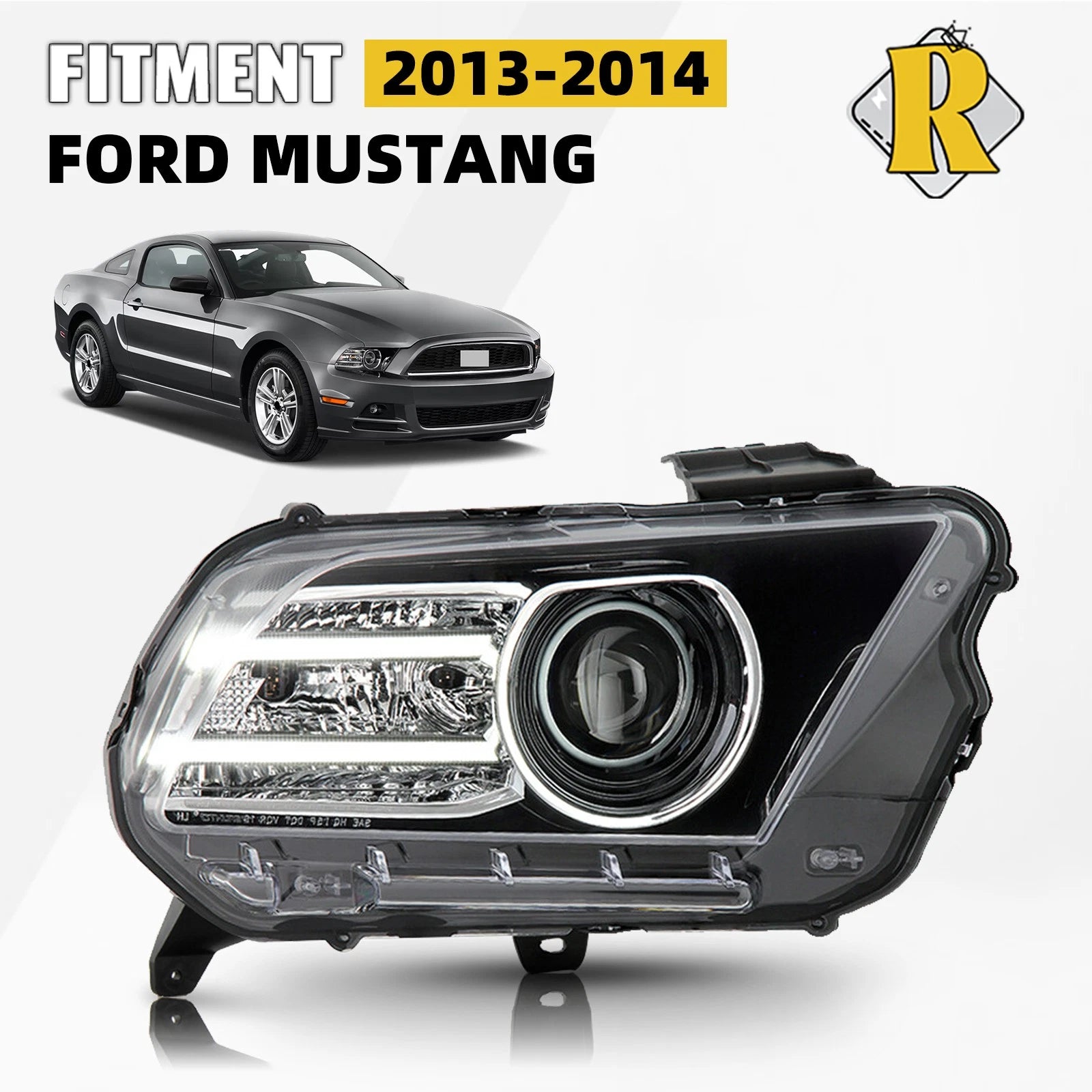 HID Xenon Projector Headlight for Ford Mustang (2013–2014) Right Side