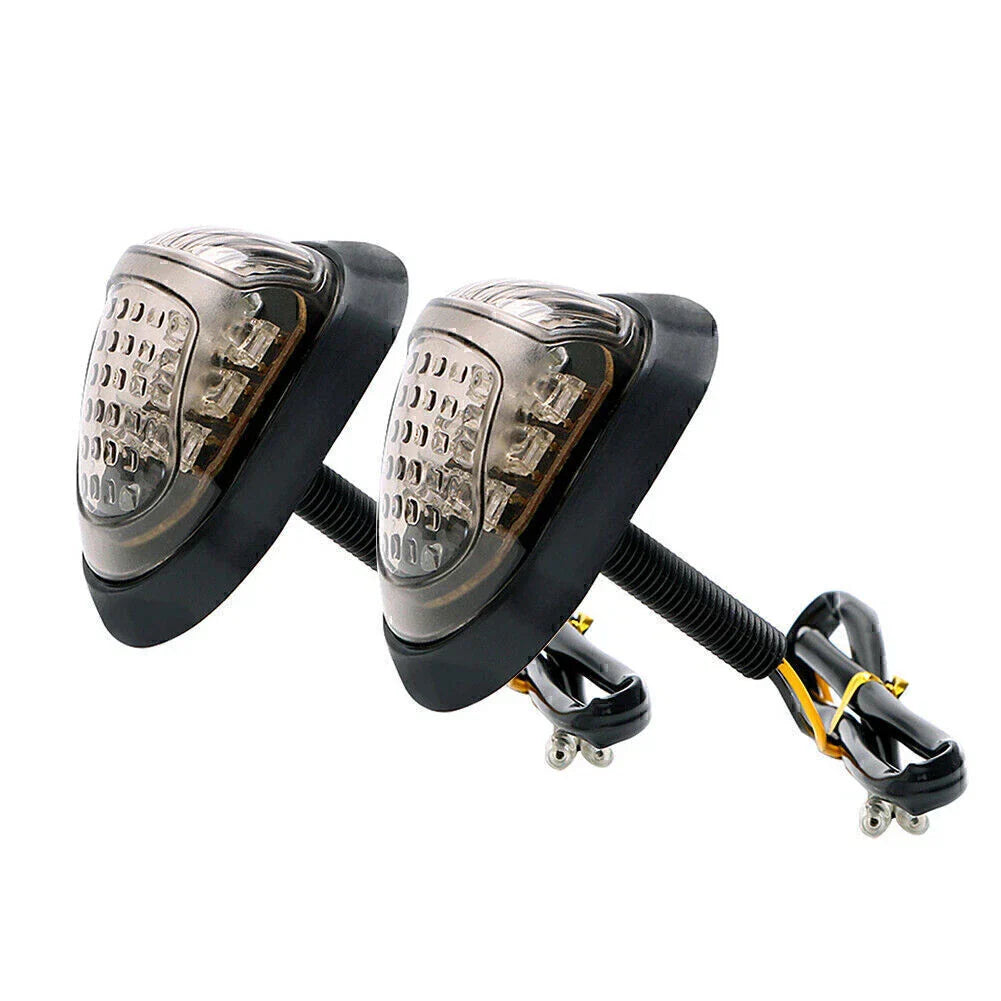 Amber LED Flush Mount Turn Signal Lights for Universal Motorcycle