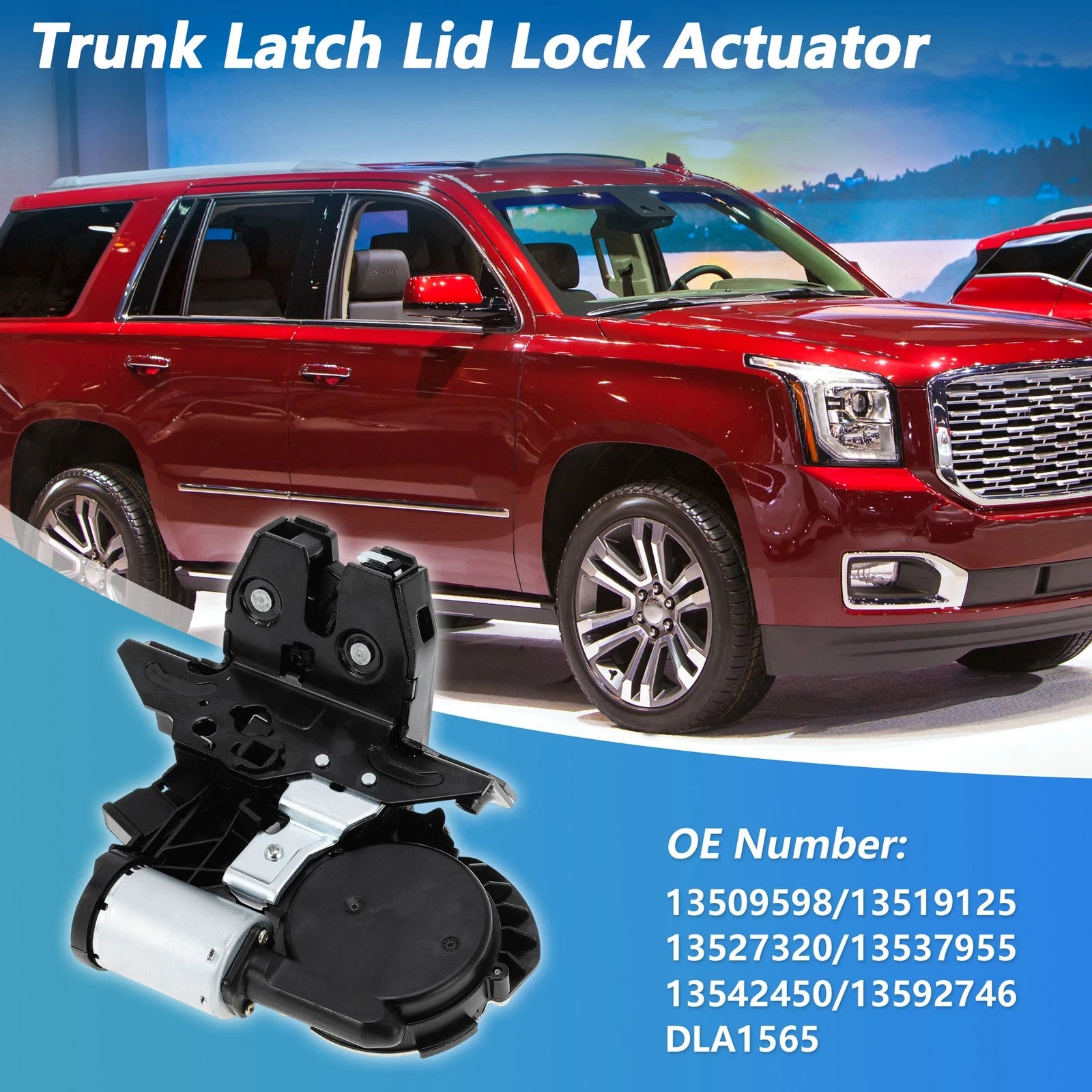 Trunk Latch Lock Actuator for Chevy Suburban Tahoe GMC Yukon (No. 13509598)