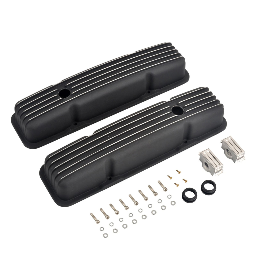 Short Valve Covers & 12" Oval Air Cleaner for Chevy SBC (1958–1986)