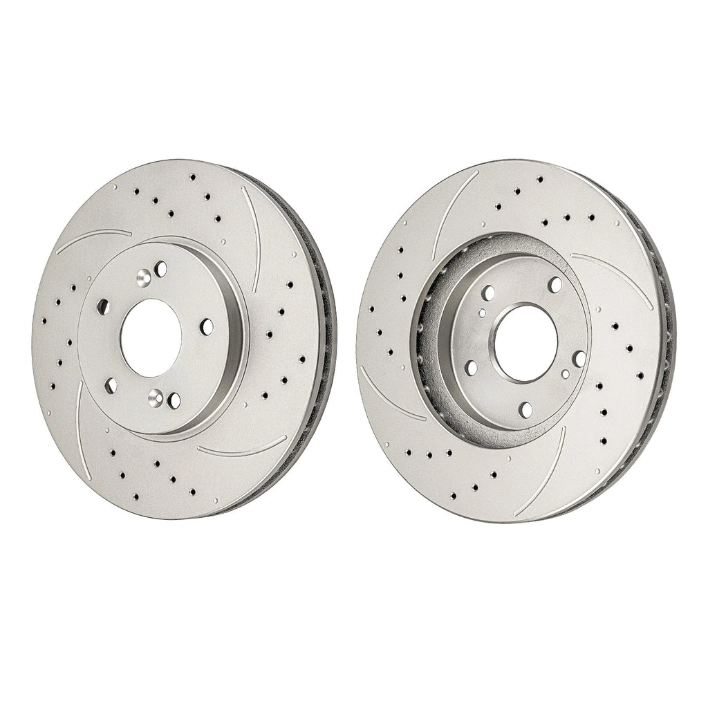 Front Drilled & Slotted Brake Rotors & Ceramic Pads for Honda Pilot (2003–2008)
