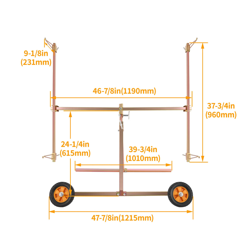 Rotating Paint Stand for Universal Use with Adjustable Hooks and Casters
