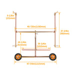 Rotating Paint Stand for Universal Use with Adjustable Hooks and Casters