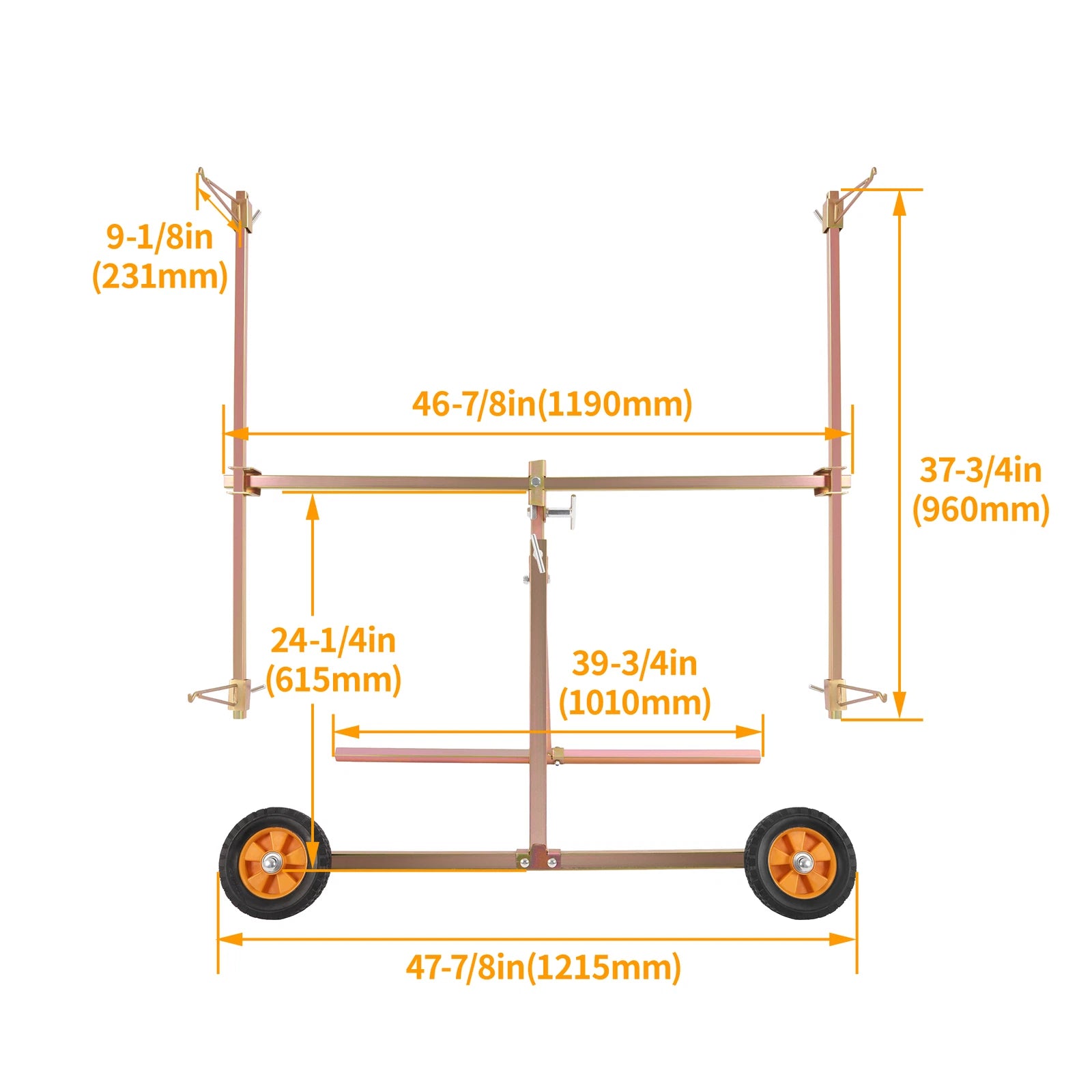 Rotating Paint Stand for Universal Use with Adjustable Hooks and Casters
