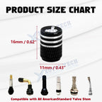 4Pcs Tire Valve Stem Caps Anodized Aluminum for Car (Universal, 2000-2025)