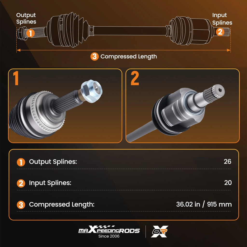 Front Right CV Axle Joint Shaft Assembly for Toyota Corolla (2009–2019)