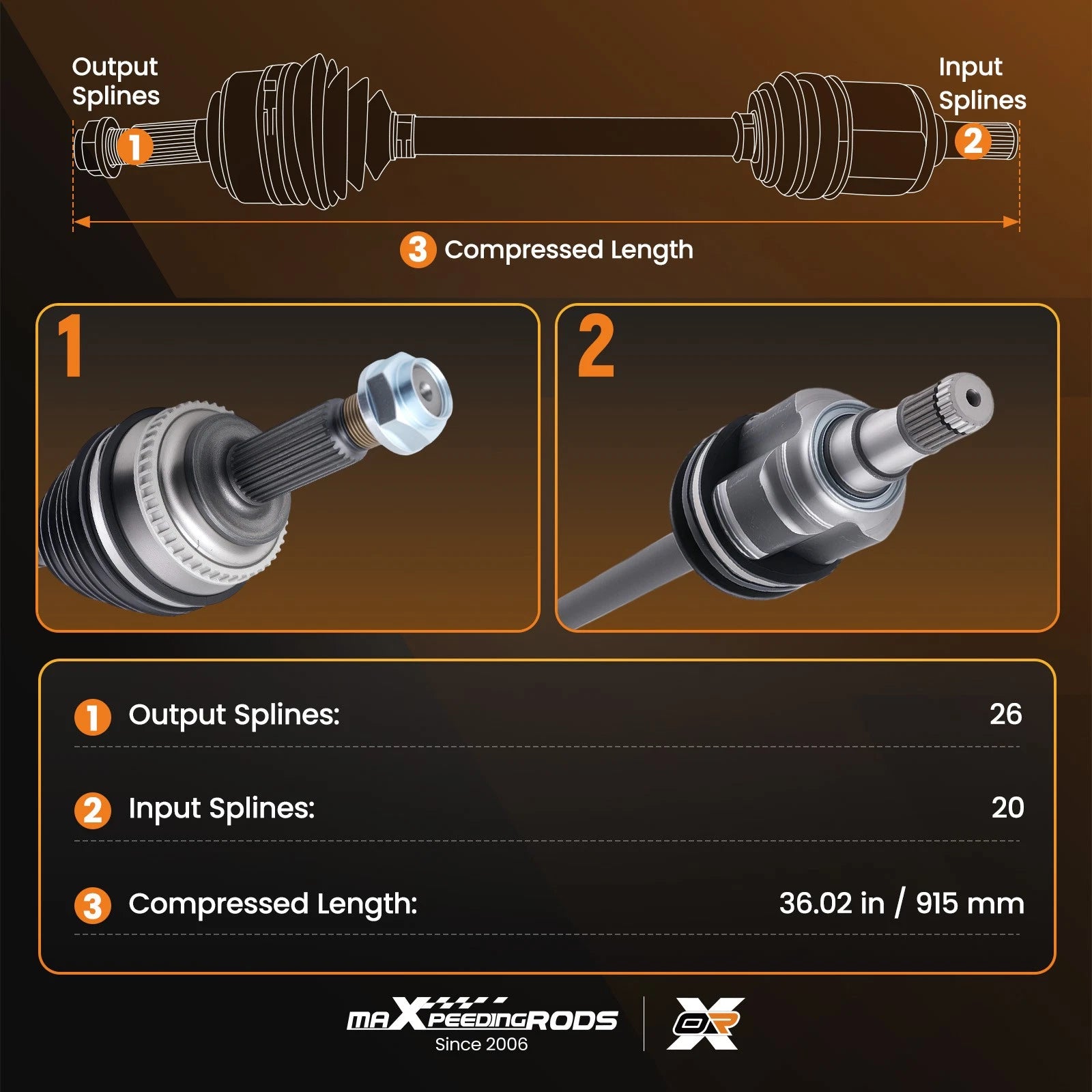 Front Right CV Axle Joint Shaft Assembly for Toyota Corolla (2009–2019)