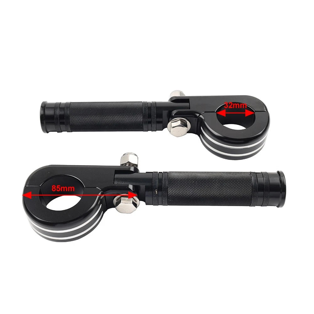 2X Black Chrome Engine Guard Bar Foot Pegs for Harley