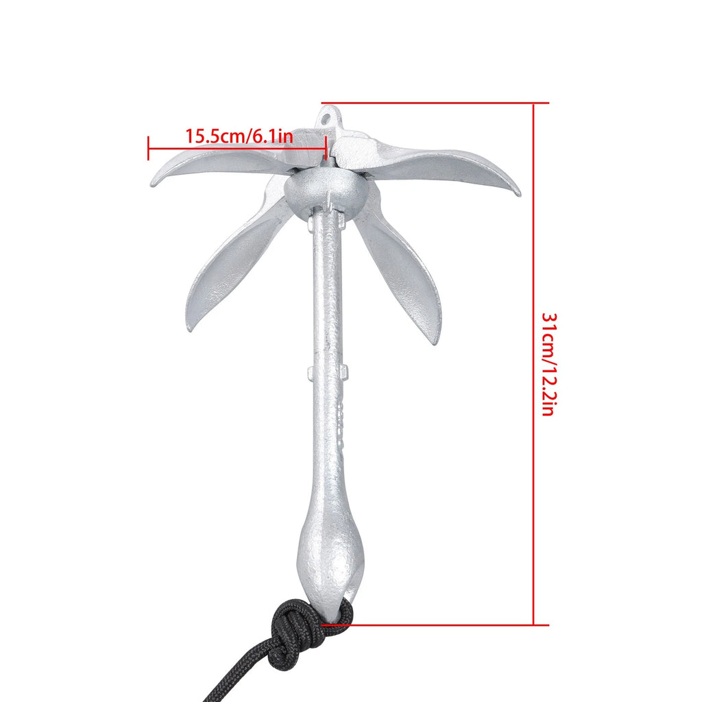 Folding Kayak Anchor Set for Grapnel Boat (5.5LB)