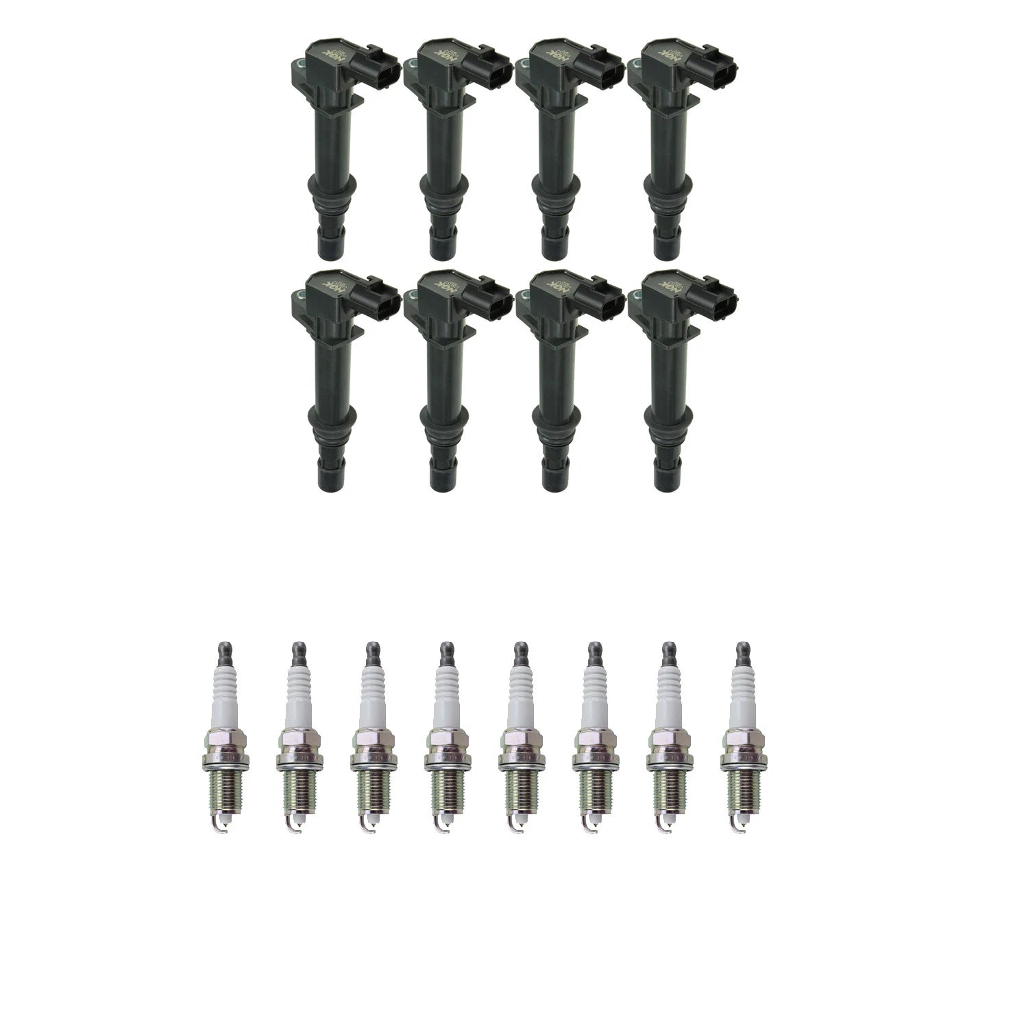 Set of 8 NGK Ignition Coils & Platinum Spark Plugs for Ram 1500, Grand Cherokee (1999–2004)
