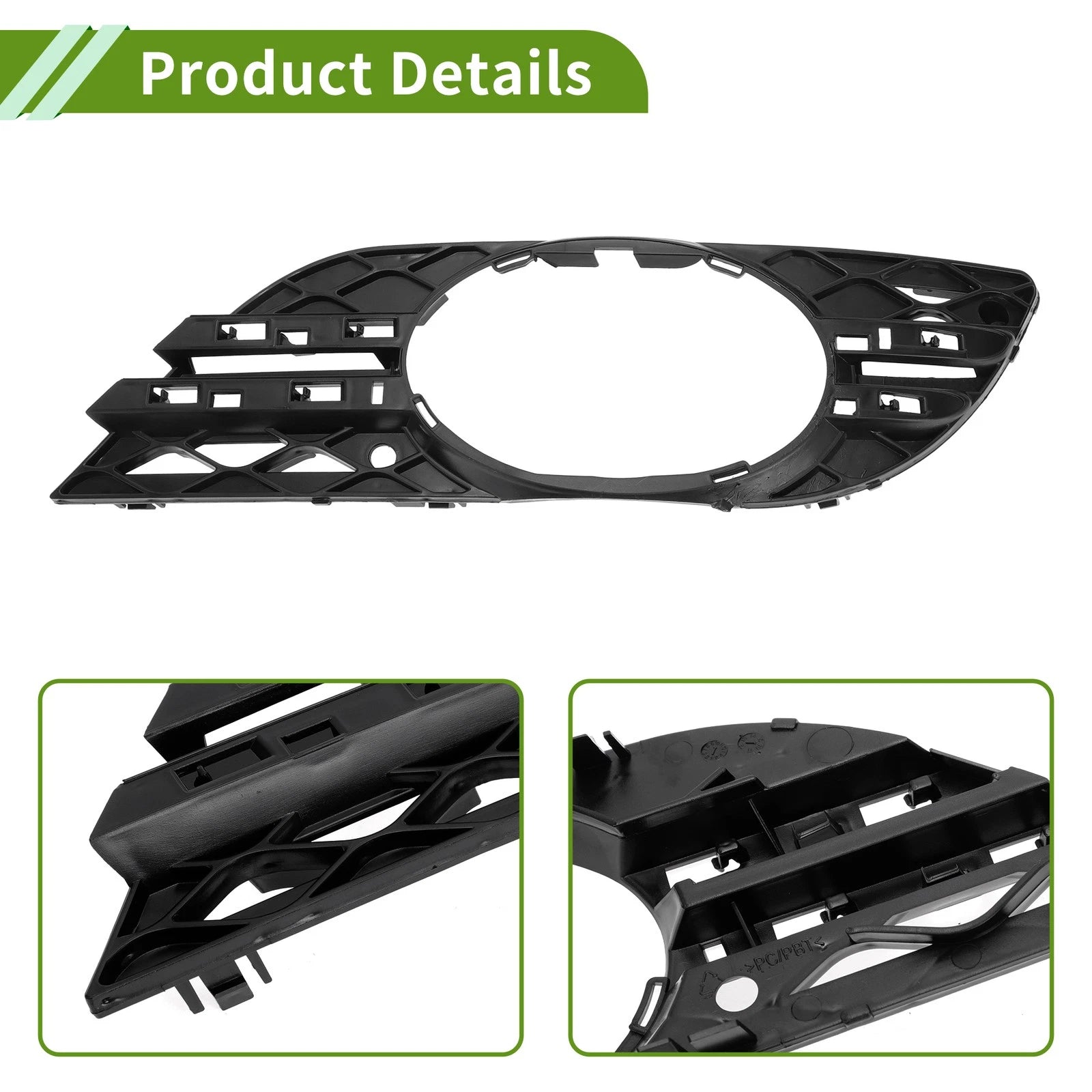1 Pc Front Right Fog Light Grill for Mercedes Benz E-Class (2003–2009) No. 2118850822 Black