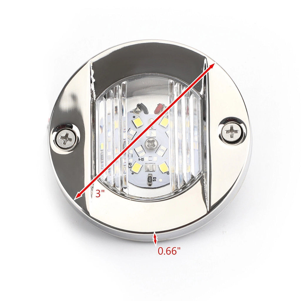 12V LED Chrome Anchor Stern Light for Marine Boat Yacht (Round)