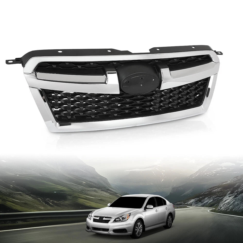 Front Bumper Upper Grille for Subaru Legacy (2013–2014) Black Chrome