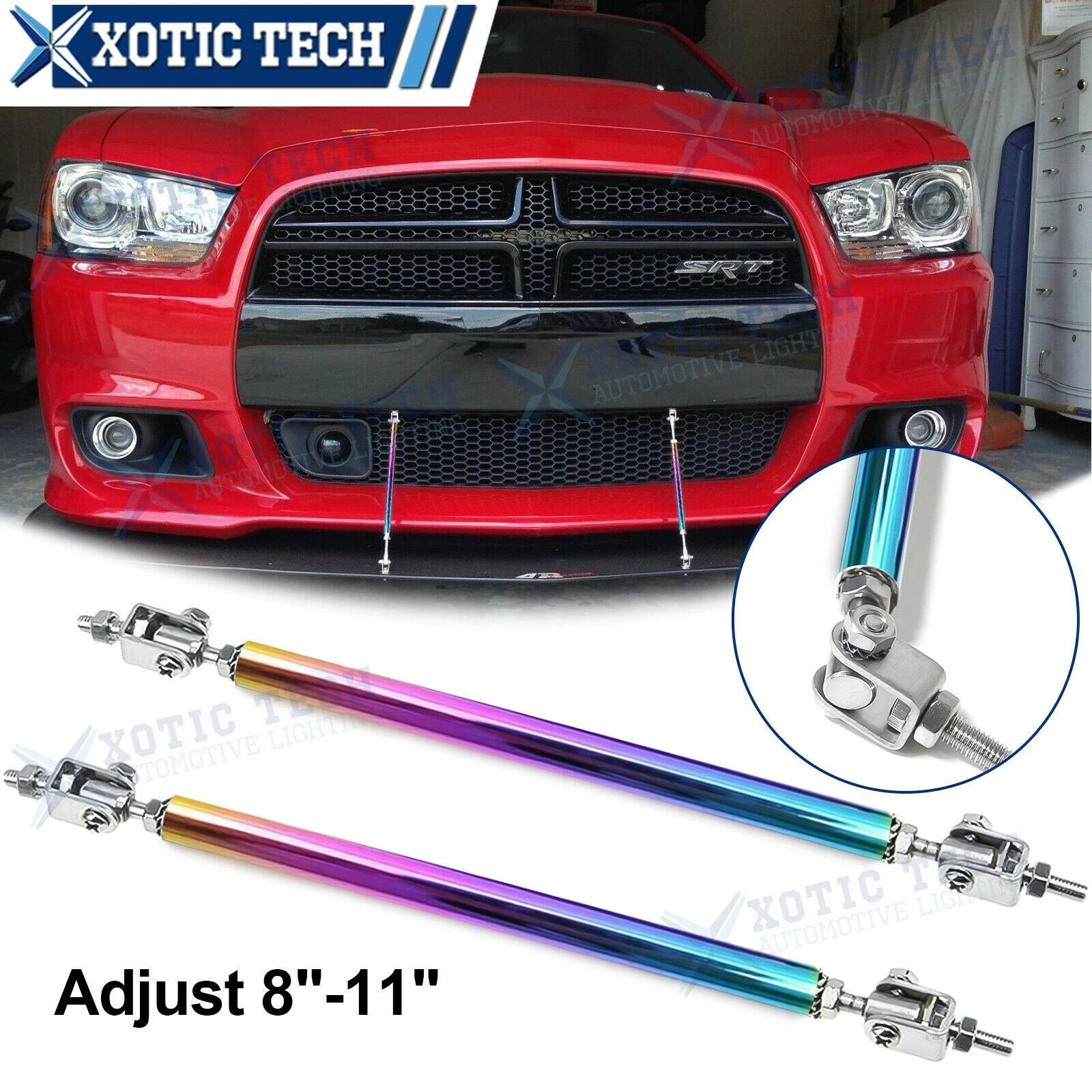 Neo Front Bumper Lip Splitter Support Bars for Dodge Charger (2015–2022)