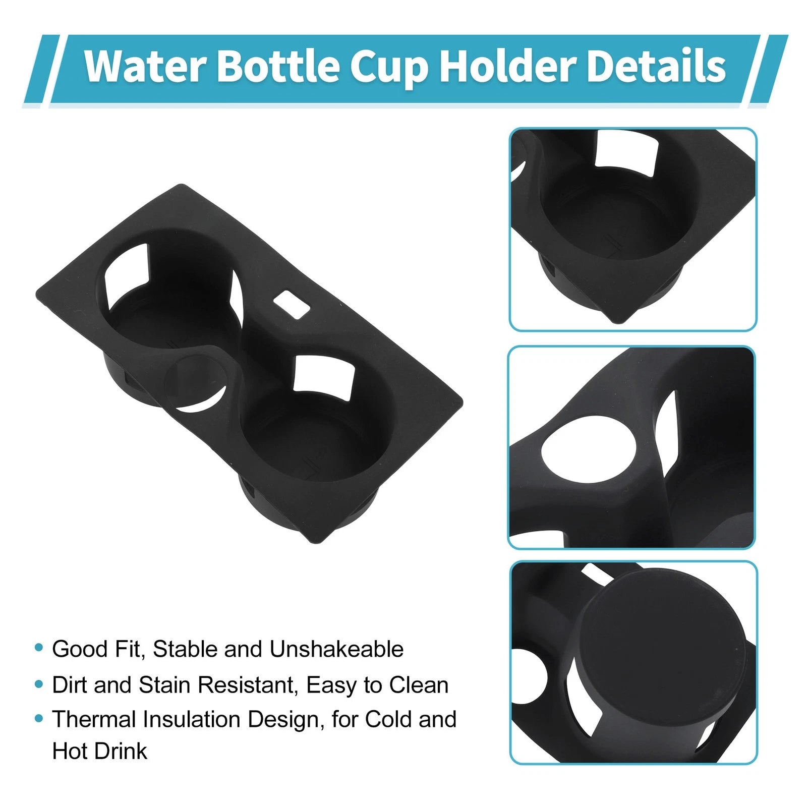 Center Console Cup Holder Organizer for BMW X5 G05 (2019–2023) Silicone Black