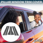 6 Pcs Door Pillar Window Trim for Honda Fit (2009–2012) Carbon Fiber
