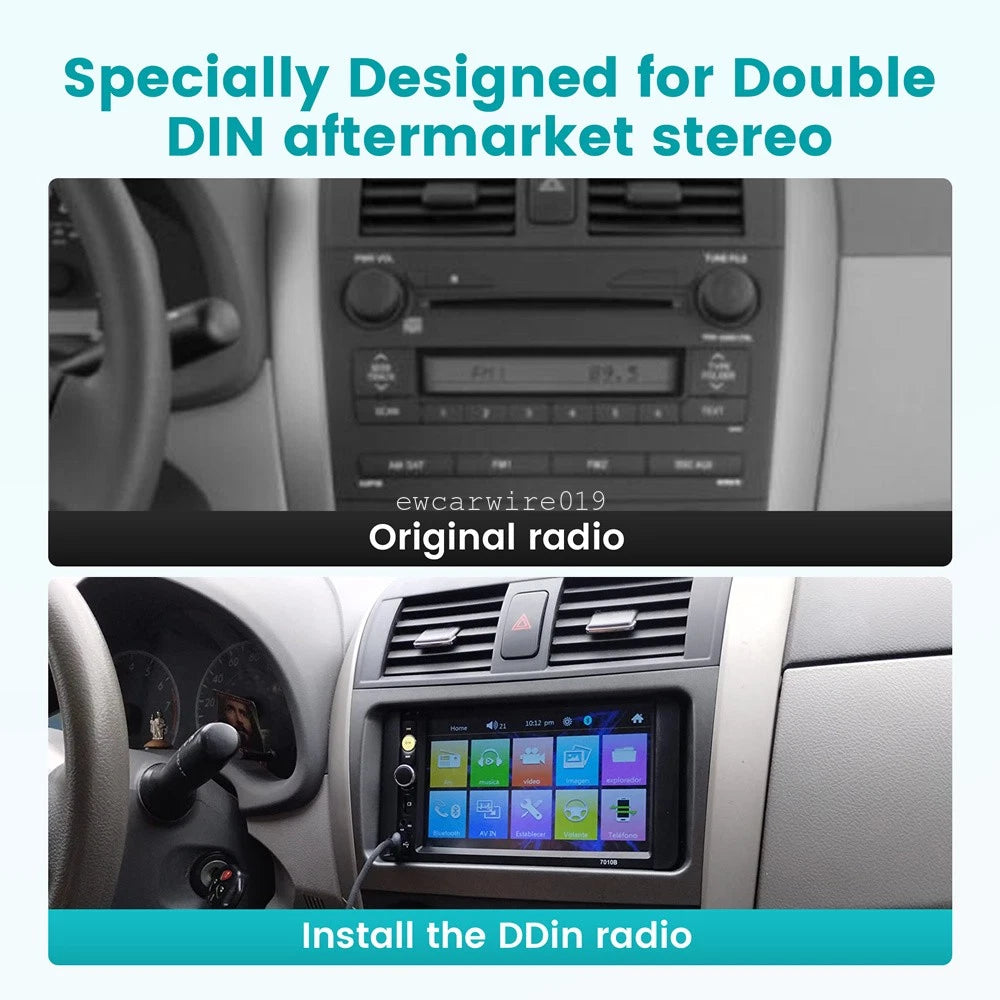 2 DIN Radio Stereo Install Mount Housing Dash Kit for Toyota Corolla (2009–2013)