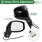 Right Side Door Mirror for Honda Civic 2012-2015 Manual Folding Gloss Black