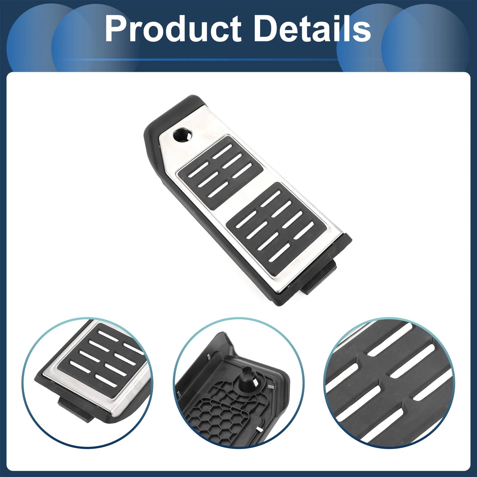 Footrest Pedal Pad Cover for Audi Q7 (2007–2015) - Silver Tone