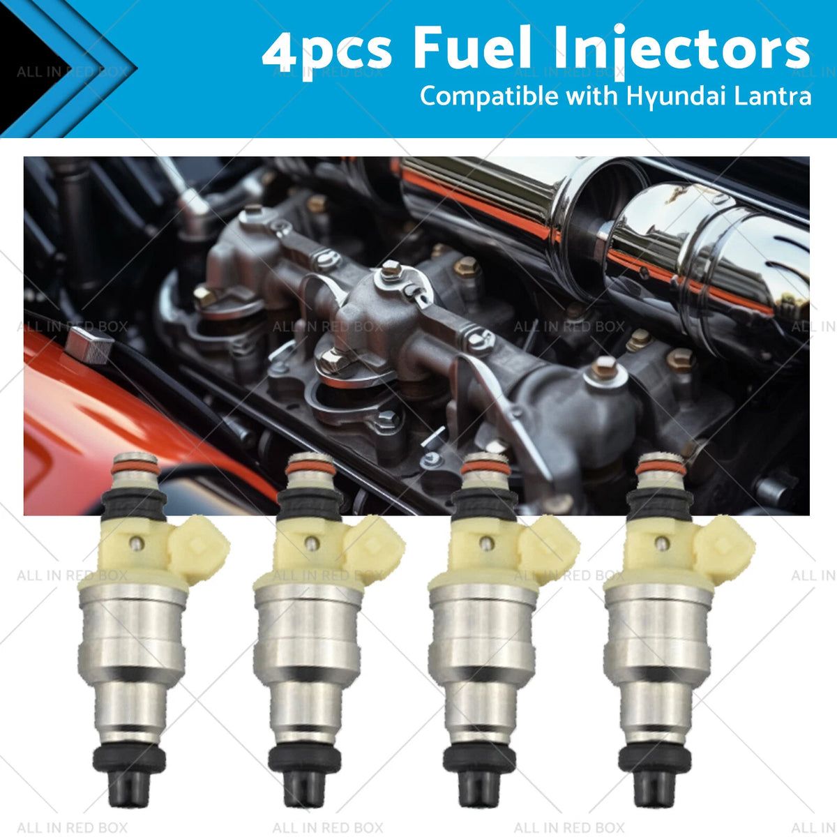 Set of 4 Fuel Injectors for Hyundai Lantra J1 1.6L (1996–2000)
