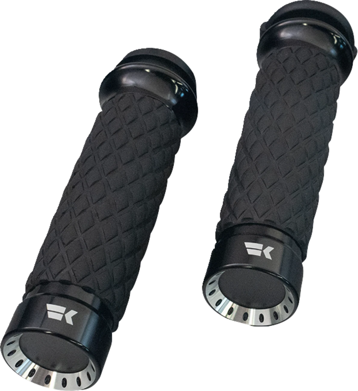 Turbine Grips for Custom Contour Motorcycle (500330) - Black Diamond