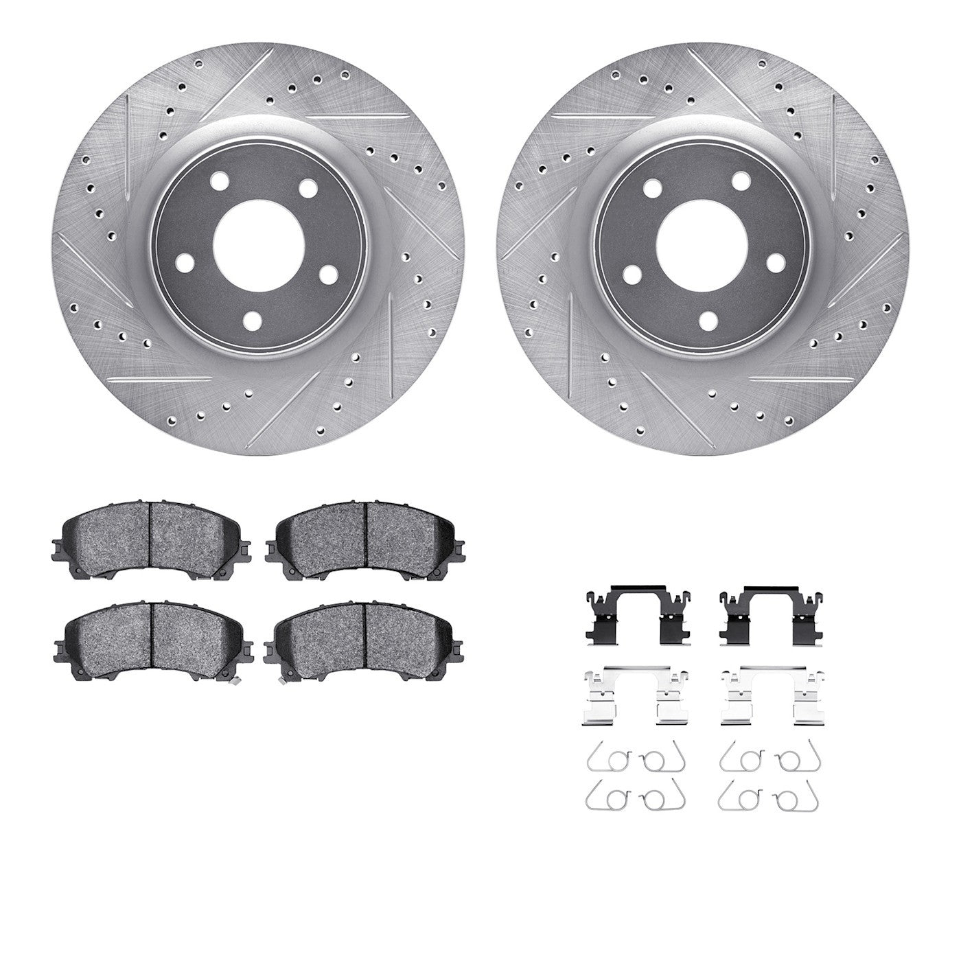 Set of 2 Brake Disc and Pad Kits for Nissan Z