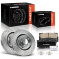 Set of 6 Front Drilled Brake Rotors and Pads for Ford Mustang (2015–2020)