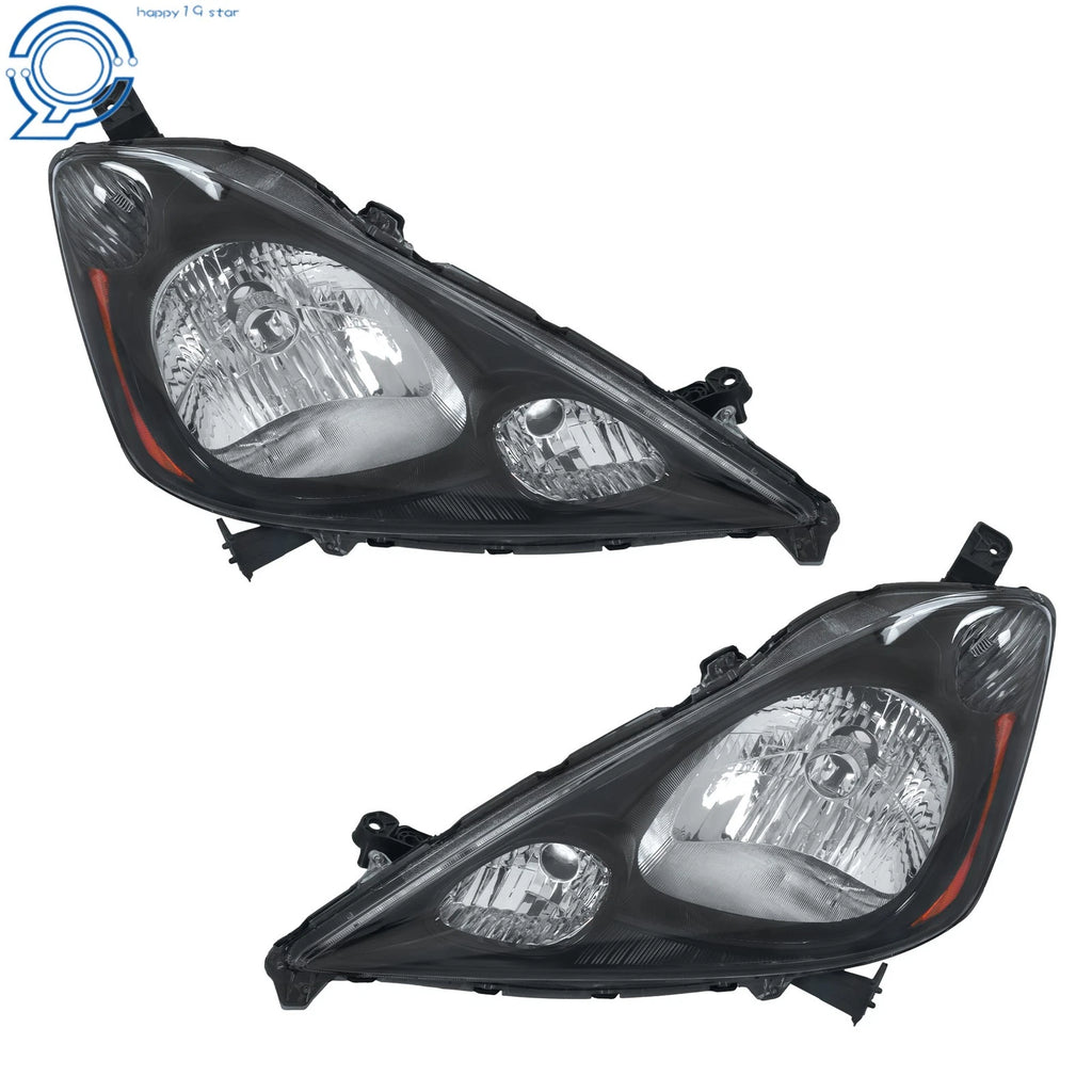 Set of 2 Black Halogen Headlights for Honda Fit Sport (2009–2011)