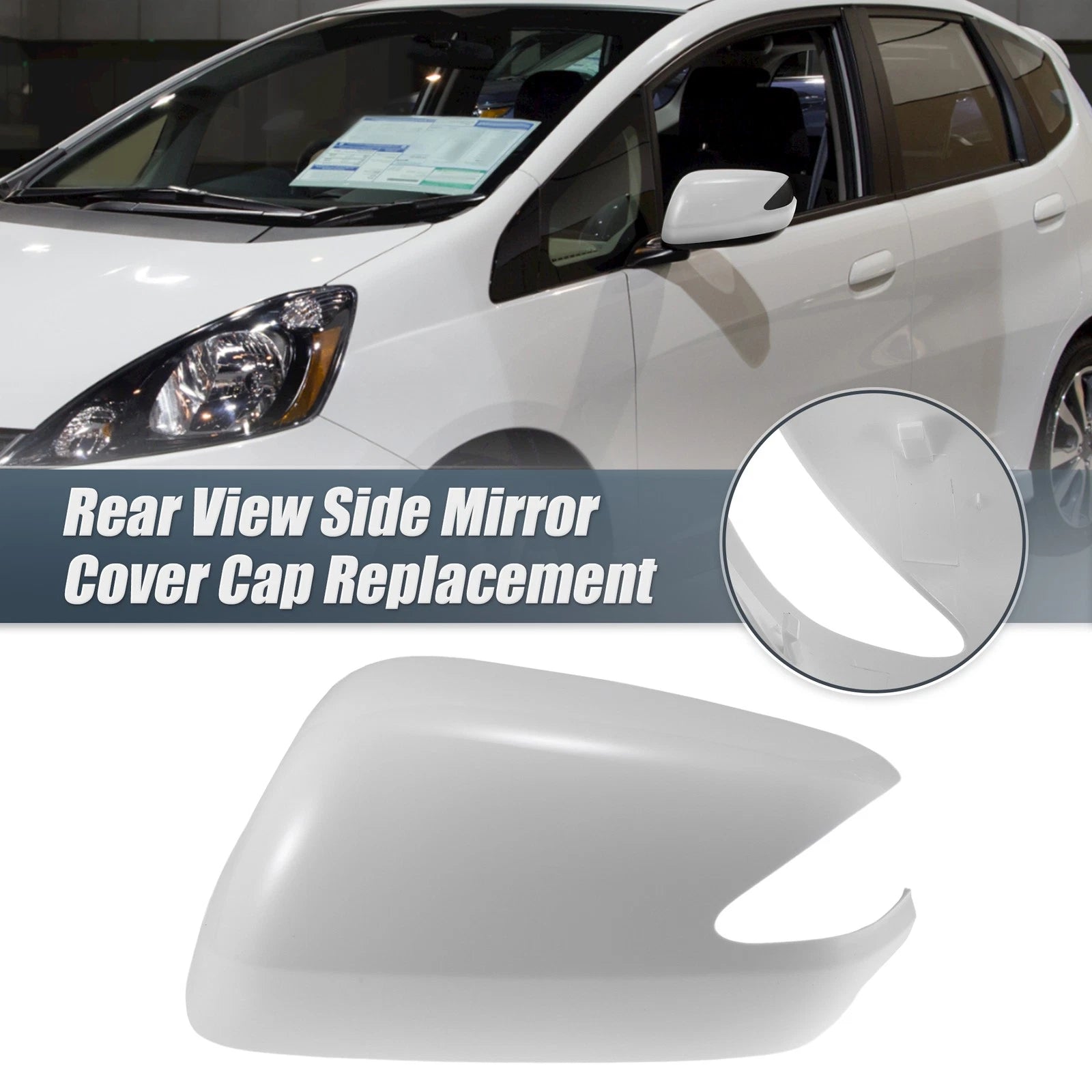 Left Side Mirror Cover Cap for Honda Fit (2009–2013) - White