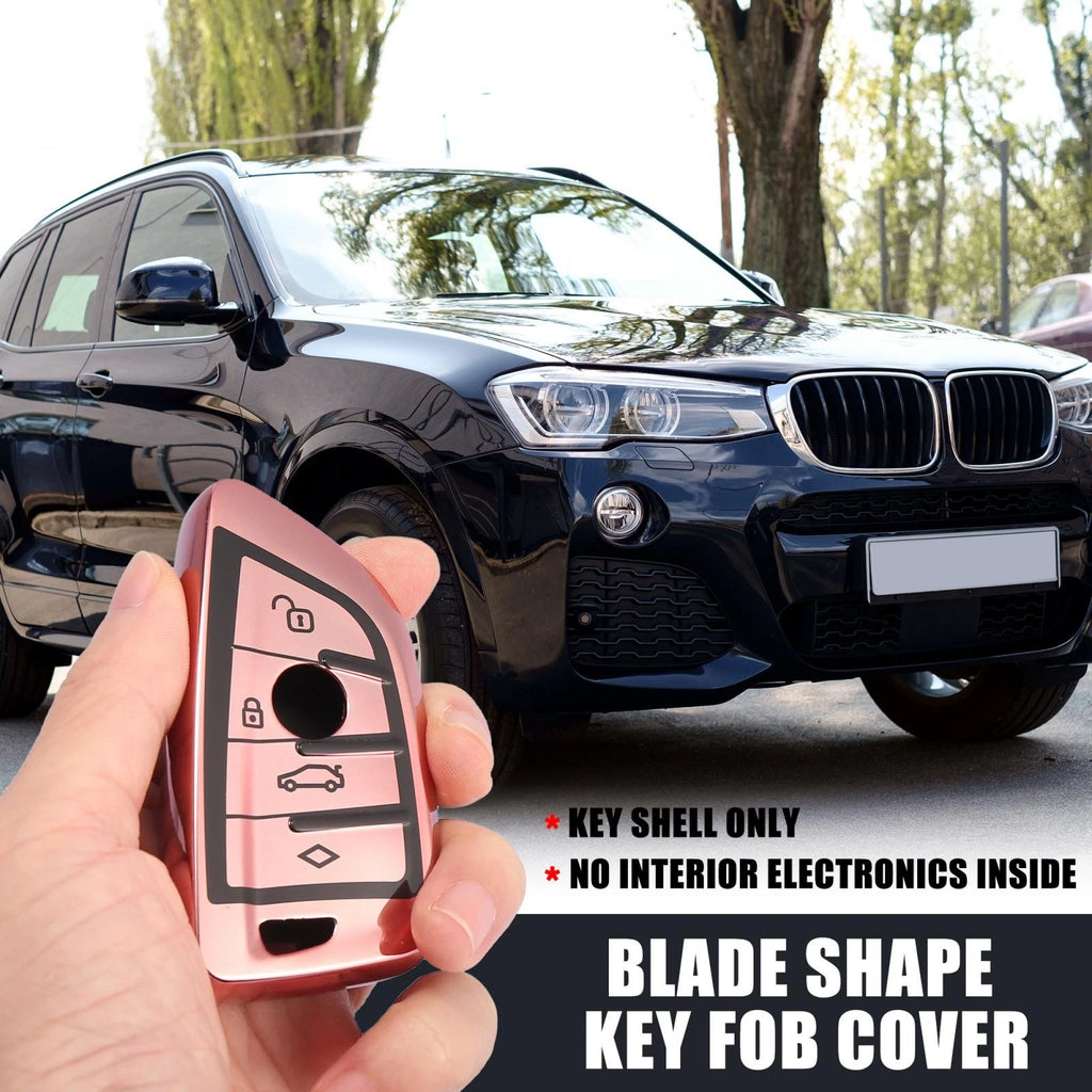 Key Fob Cover for BMW X1 X3 X5 X6 (2011–2020) TPU Black Pink