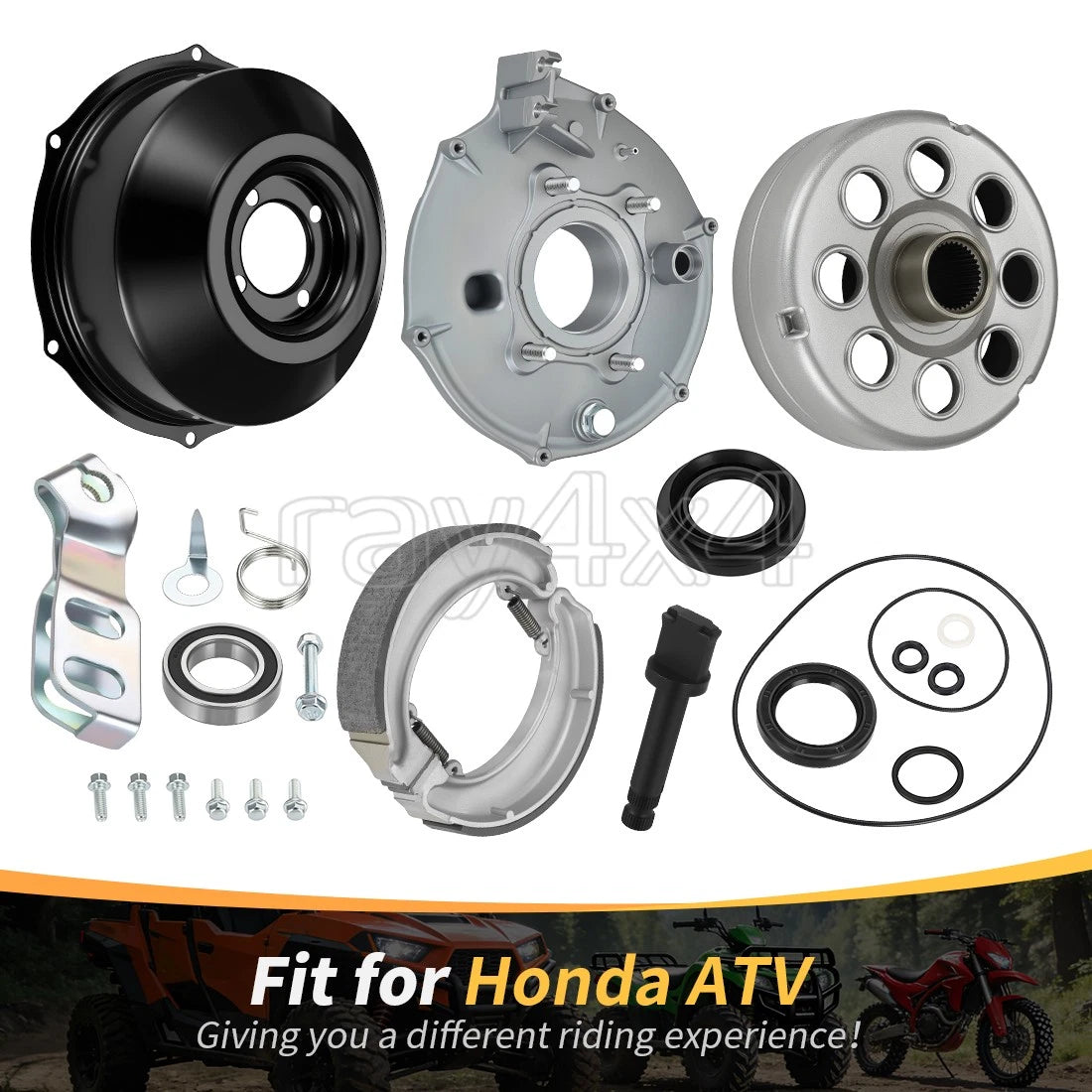 Rear Brake Panel & Drum for Honda Fourtrax 300 TRX300 TRX300FW (1988–2000) 43100-HC4-010