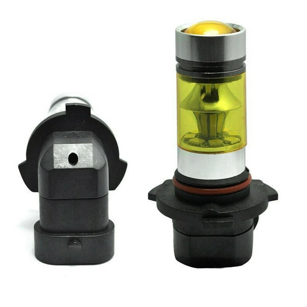 Set of 2 9005 H10 9145 3000K Yellow 100W LED Headlight Fog Light Bulbs